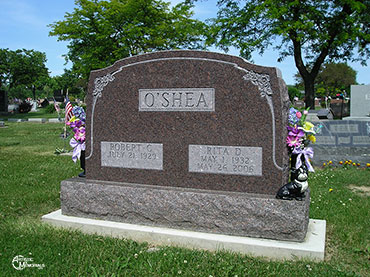 Monument w/carved flowers - O'Shea tombstone 