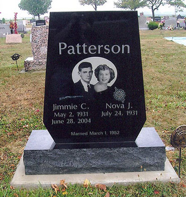Patterson headstone with photo tombstone