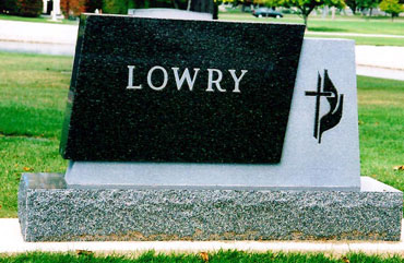Memorial religious headstone - Lowry tombstone 