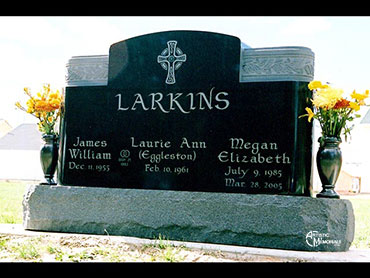 headstone w/scrollwork - Larkins tombstone 