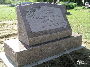Slant headstone with base 