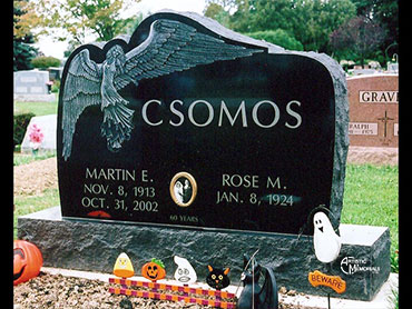 Csomos headstone - monument w/large carved angel