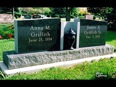 Griffith Monument Headstone - with urn