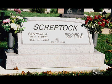 Screptock Monument Headstone - with vases