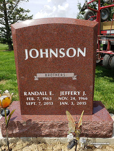 Johnson Headstone - monument grave marker - Tall