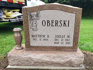 Angel carved headstone - Oberski Monument 
