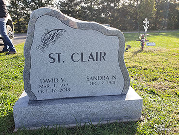 St Clair Headstone w/carved fish