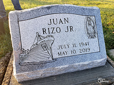 Rizo Headstone w/freighter ship carving