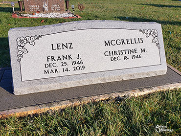 Lenz/McGrellis Headstone w/floral carvings