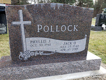 Pollock Headstone w/cross carving