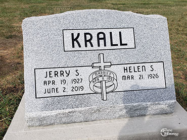 Slant headstone Krall tombstone