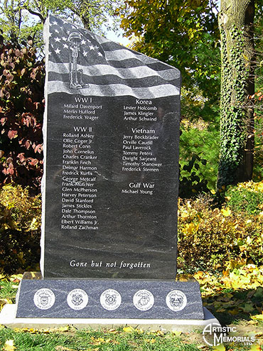 Veterans Memorial granite monument