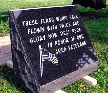 Retired Flag Memorial stone