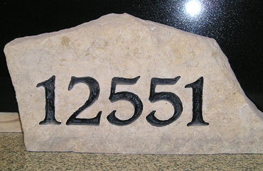 House numbers in stone - custom made
