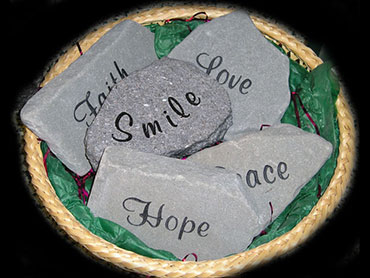 Faith, Smile, Love, Hope rocks - custom made