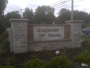 Graystone Woods Subdivision sign