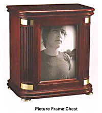cremation urn - Hardwood Chest - Picture Frame Chest