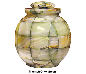 cremation urn - Mosaic Triumph Onyx Green