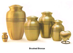 cremation urn - Traditional Brushed Bronze