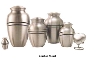 cremation urn - Traditional Brushed Nickel