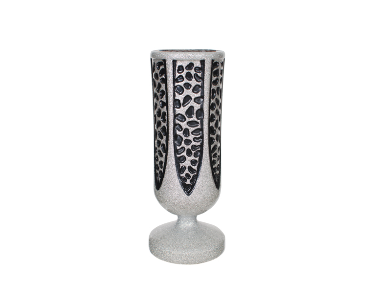 crest silver gray headstone vase